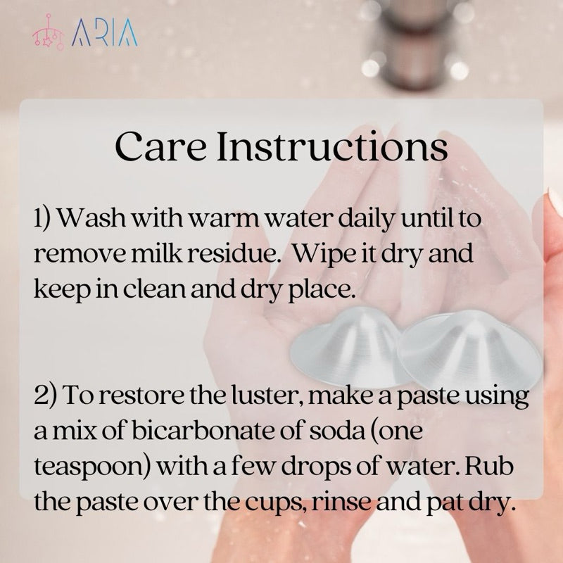 [ARIA] Silver Nursing Cup - Heal & Soothe Nipples for Breastfeeding, Nursing Cups Silver, Breast Pump