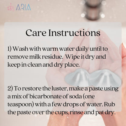 [ARIA] Silver Nursing Cup - Heal & Soothe Nipples for Breastfeeding, Nursing Cups Silver, Breast Pump