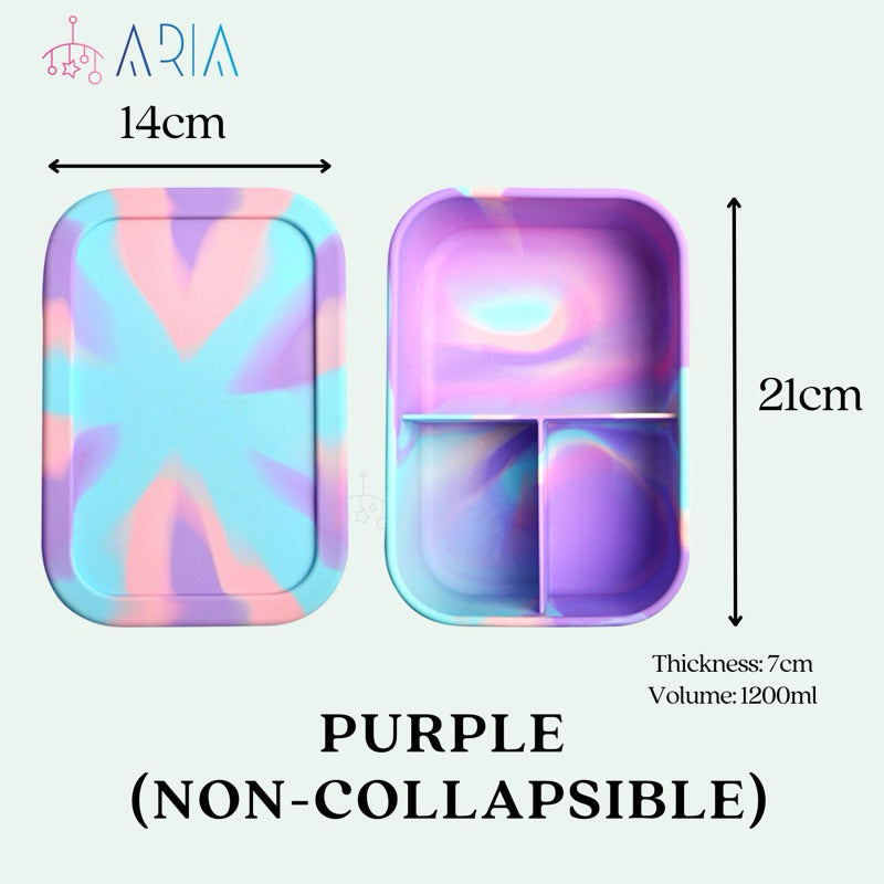 ARIA Silicone Lunch Box | Bento Lunch Box Kids | Microwave Lunch Box | Foldable Lunch Box (4 Designs)