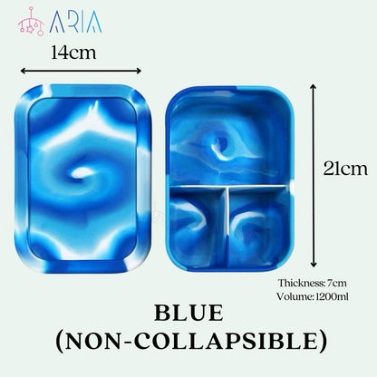 ARIA Silicone Lunch Box | Bento Lunch Box Kids | Microwave Lunch Box | Foldable Lunch Box (4 Designs)