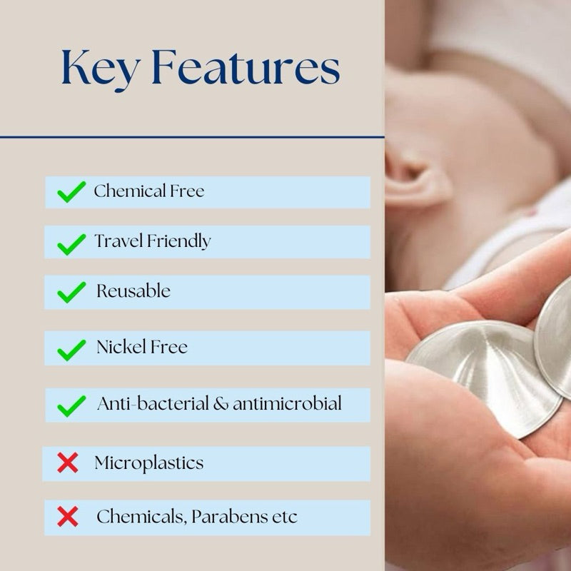 [ARIA] Silver Nursing Cup - Heal & Soothe Nipples for Breastfeeding, Nursing Cups Silver, Breast Pump