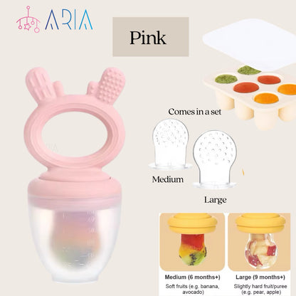 Baby Feeder | Food Tray with Lid | Baby Food Puree Icecubes | Silicon Storage Tray | BLW Weanfeed | Teether with Cover