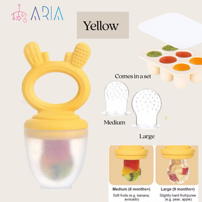 Baby Feeder | Food Tray with Lid | Baby Food Puree Icecubes | Silicon Storage Tray | BLW Weanfeed | Teether with Cover
