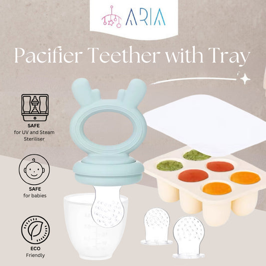 Baby Feeder | Food Tray with Lid | Baby Food Puree Icecubes | Silicon Storage Tray | BLW Weanfeed | Teether with Cover