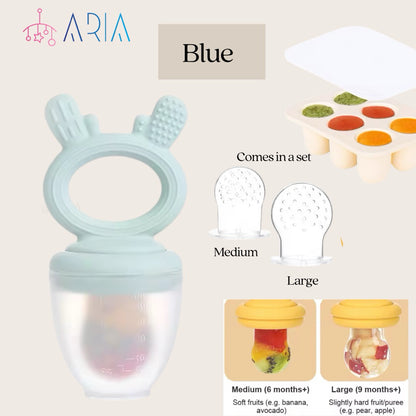Baby Feeder | Food Tray with Lid | Baby Food Puree Icecubes | Silicon Storage Tray | BLW Weanfeed | Teether with Cover