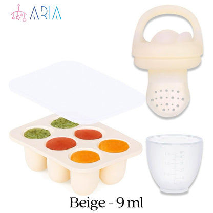 Baby Feeder | Food Tray with Lid | Baby Food Puree Icecubes | Silicon Storage Tray | BLW Weanfeed | Teether with Cover
