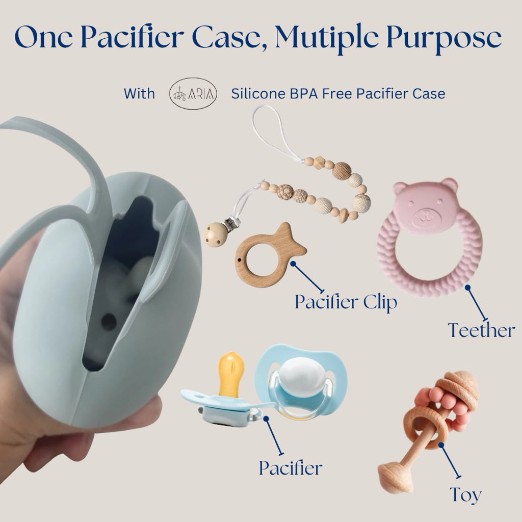 [ARIA] Pacifier Holder Case | Baby Pacifier Case | Pacifier Container for Travel | Straw Holder | Pacifier Clip
