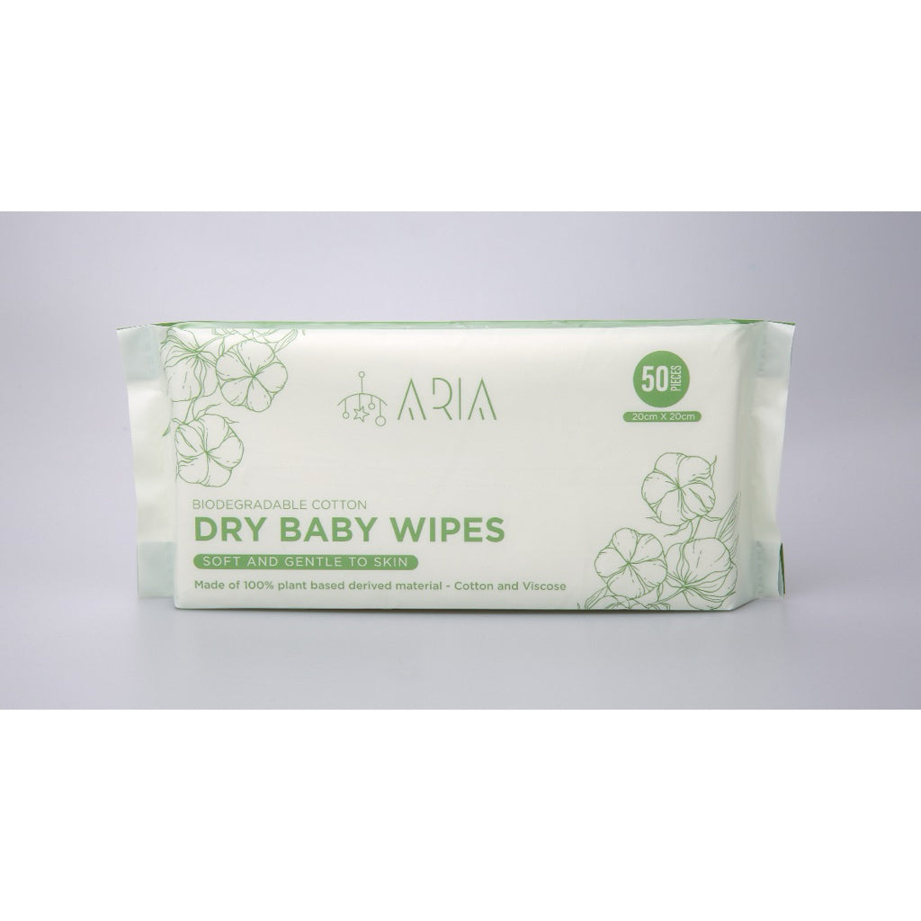 [ARIA] Premium Dry Baby Wipes, Baby Oral Wipe & Tongue Cleaner | Lightweight Cotton Tissue Dry Wipes | Makeup Removal