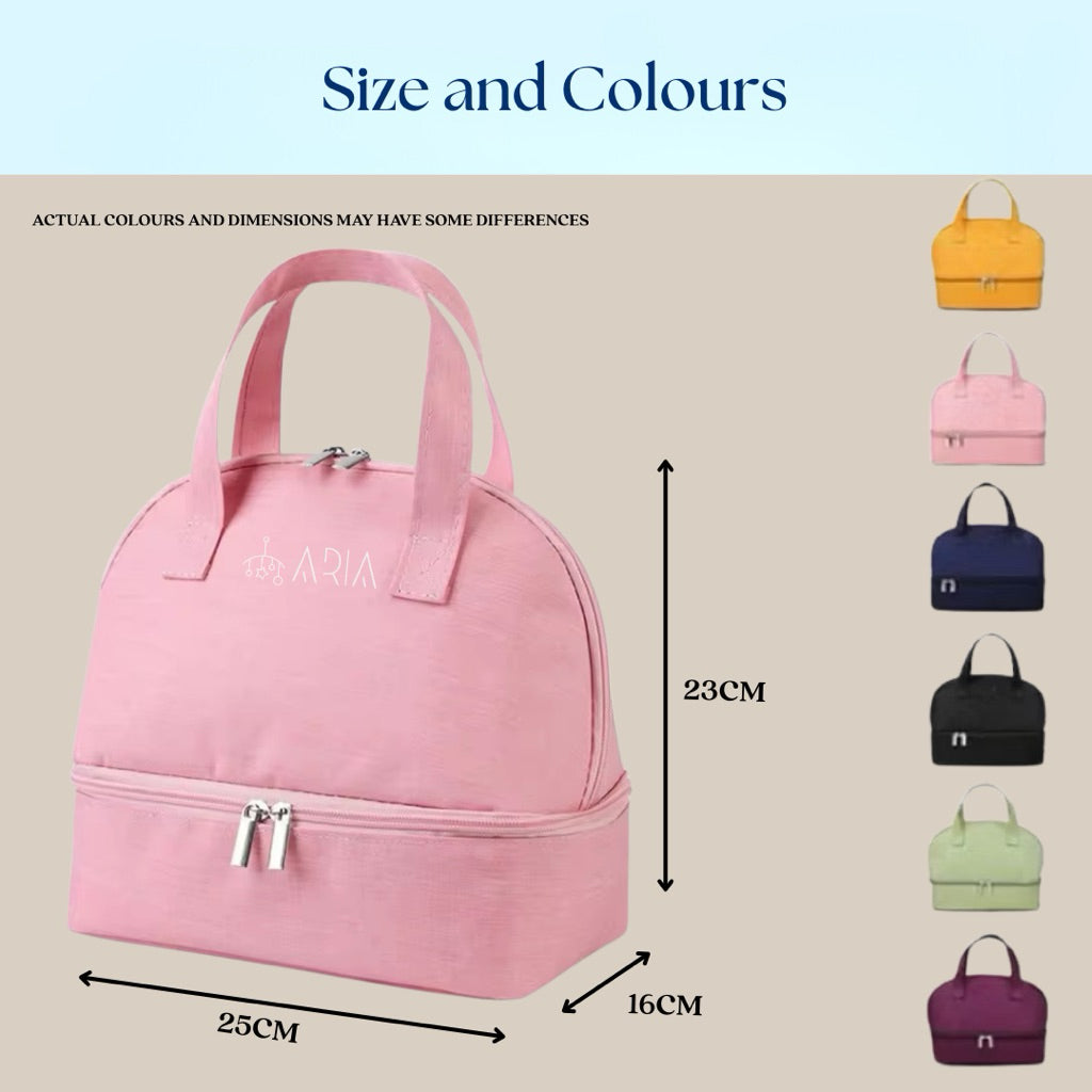 [ARIA] Insulated Bottle Cooler Bag for Breast Milk Pump Parts | Thermal Bag for Lunch Box Milk Storage Bag