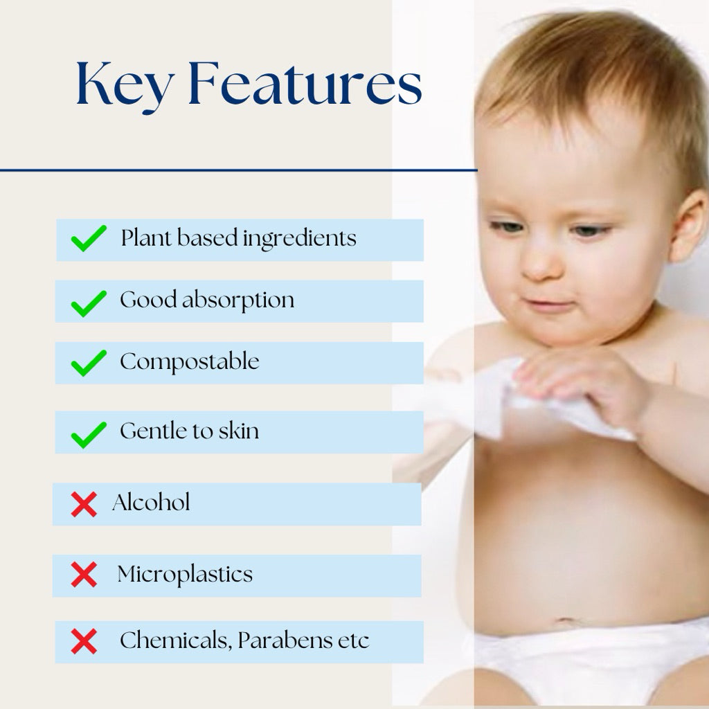 [ARIA] Premium Dry Baby Wipes, Baby Oral Wipe & Tongue Cleaner | Lightweight Cotton Tissue Dry Wipes | Makeup Removal