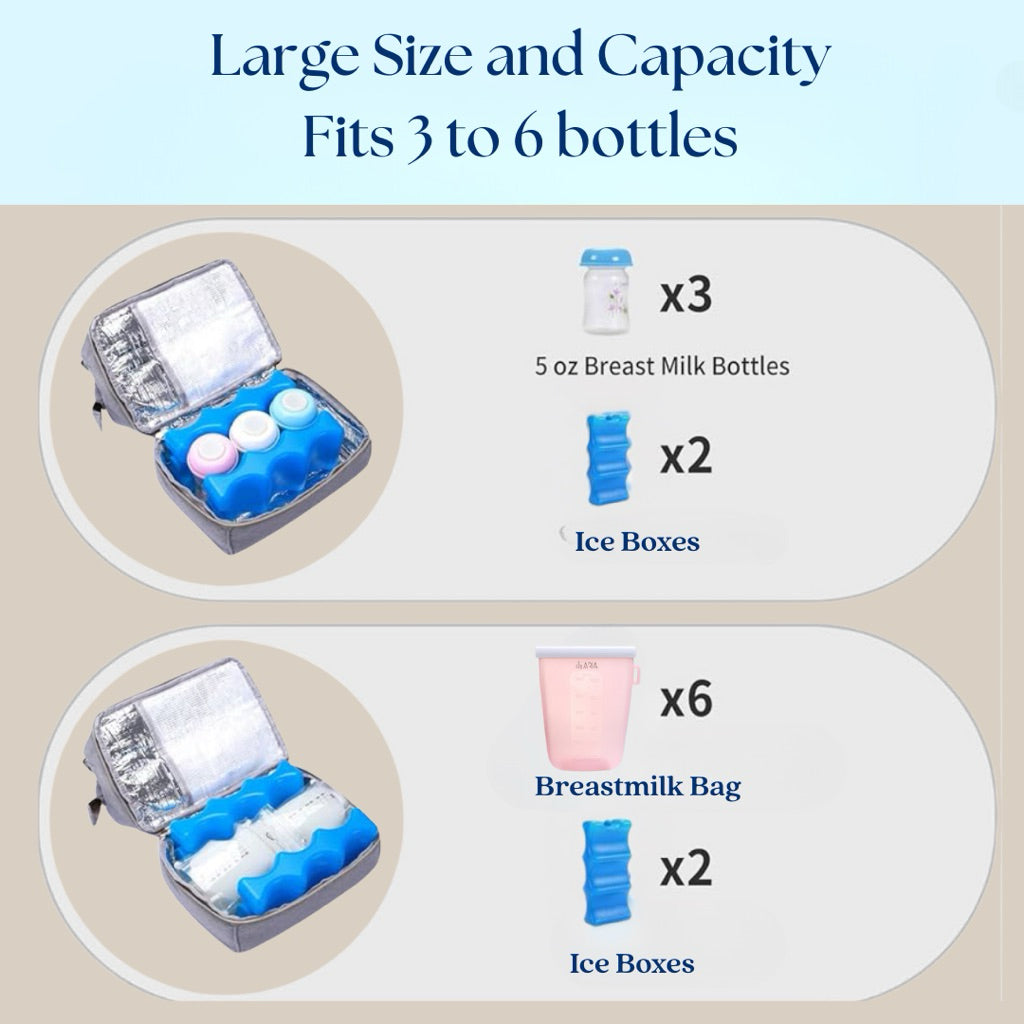 [ARIA] Insulated Bottle Cooler Bag for Breast Milk Pump Parts | Thermal Bag for Lunch Box Milk Storage Bag