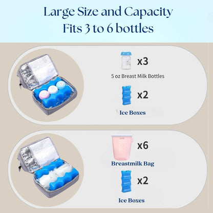 [ARIA] Insulated Bottle Cooler Bag for Breast Milk Pump Parts | Thermal Bag for Lunch Box Milk Storage Bag