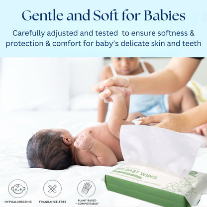 [ARIA] Premium Dry Baby Wipes, Baby Oral Wipe & Tongue Cleaner | Lightweight Cotton Tissue Dry Wipes | Makeup Removal