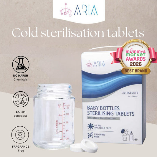 [ARIA] Chlorine - free Baby Bottle Sterilization Tablets | Baby Sterilizer for milk bottles and breast pump parts