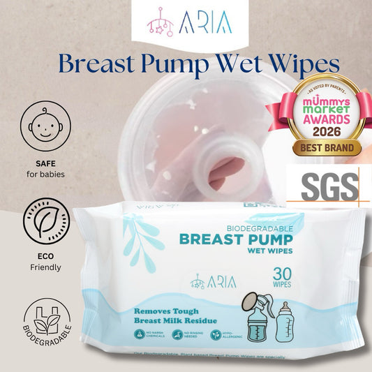 [ARIA] Plant-Based Breast Pump Wipes | Wet tissues Antibacterial for Pump,Teats, Bottles & Pacifiers